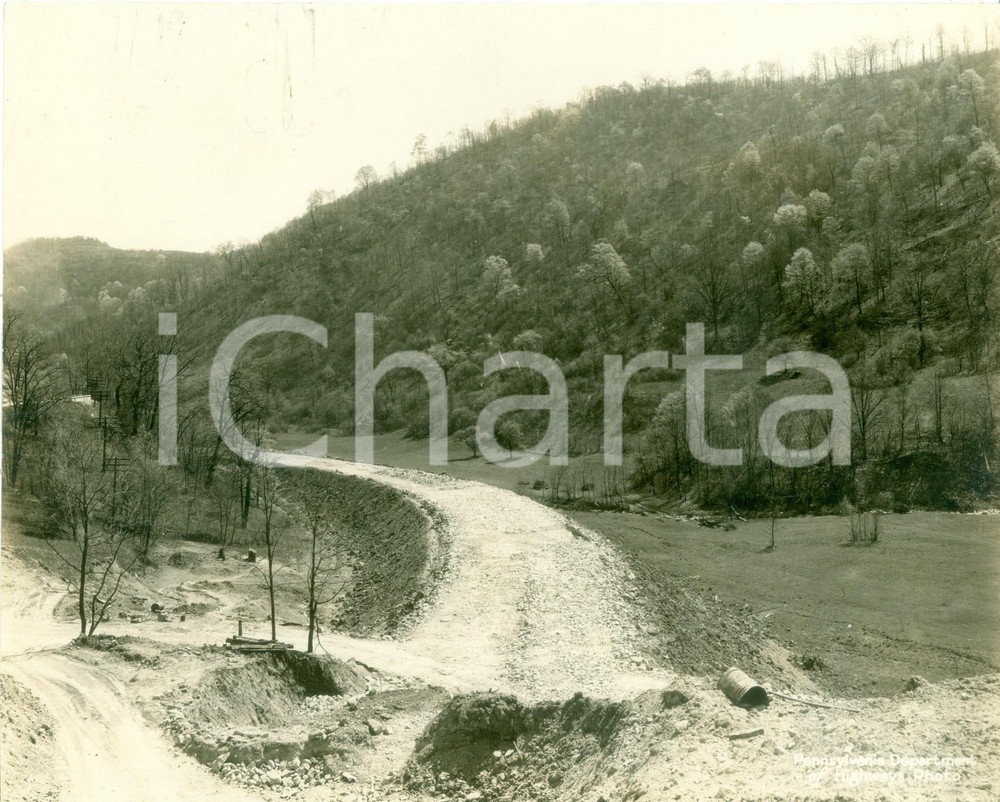 Fotografia d epoca originale 1934 SOMERFIELD, PENNSYLVANIA Strada DONORA CONSTRUCTION a Jockey Hollow Hill 1