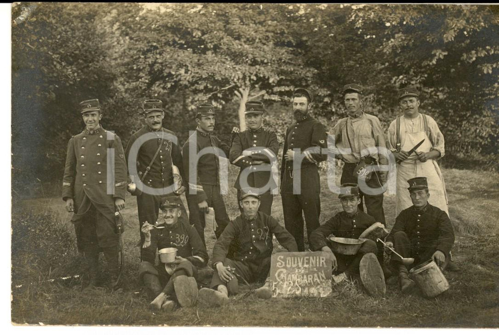 Fotografia d epoca originale 1914 WW1 CHAMBARAN F Soldats du 17e RI Photo carte postale souvenir de GUERRE 1