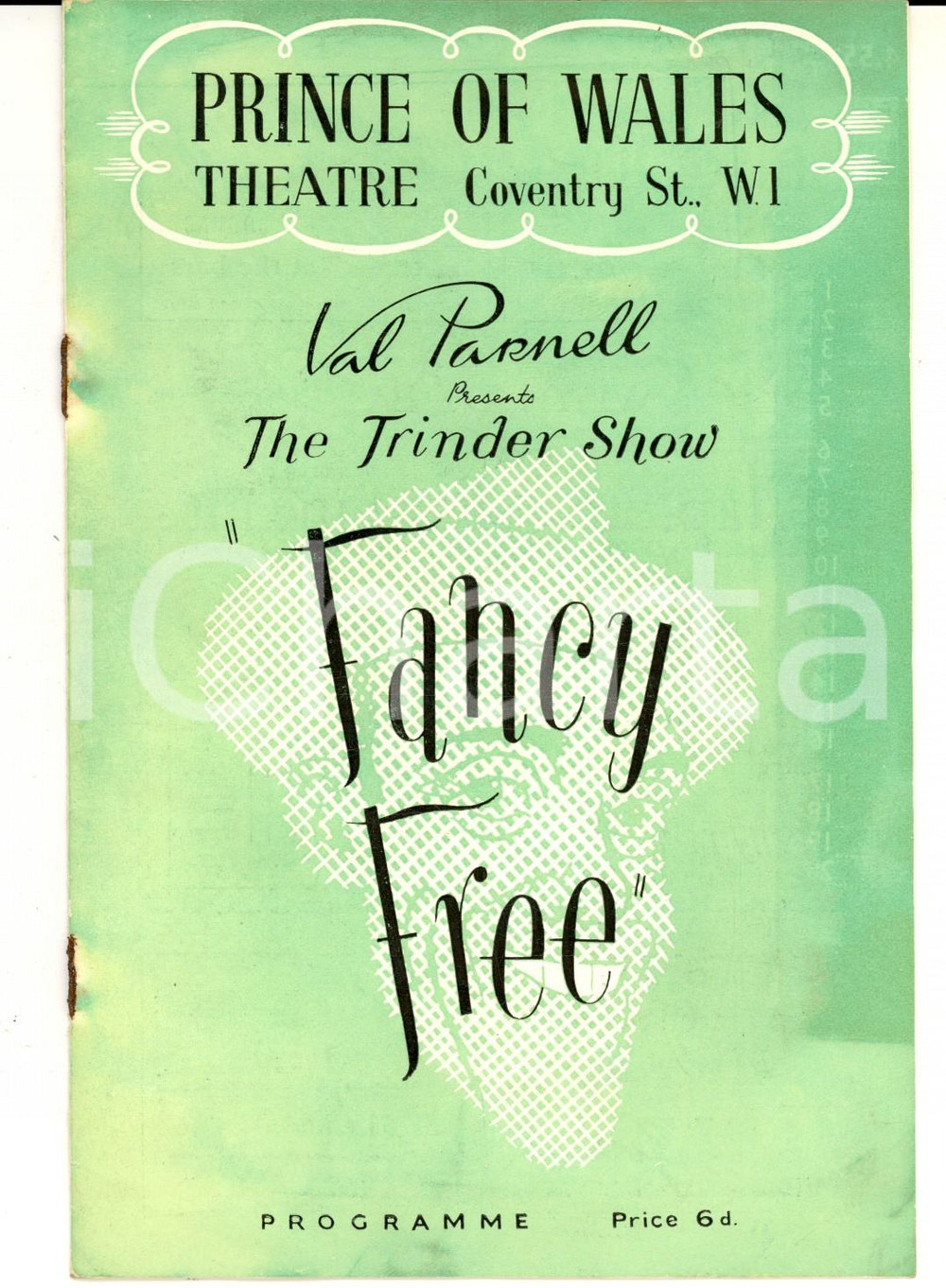 Materiale pubblicitario d’epoca 1950 LONDON PRINCE OF WALES Theatre  The Trinder Show FANCY FREE Programme 1