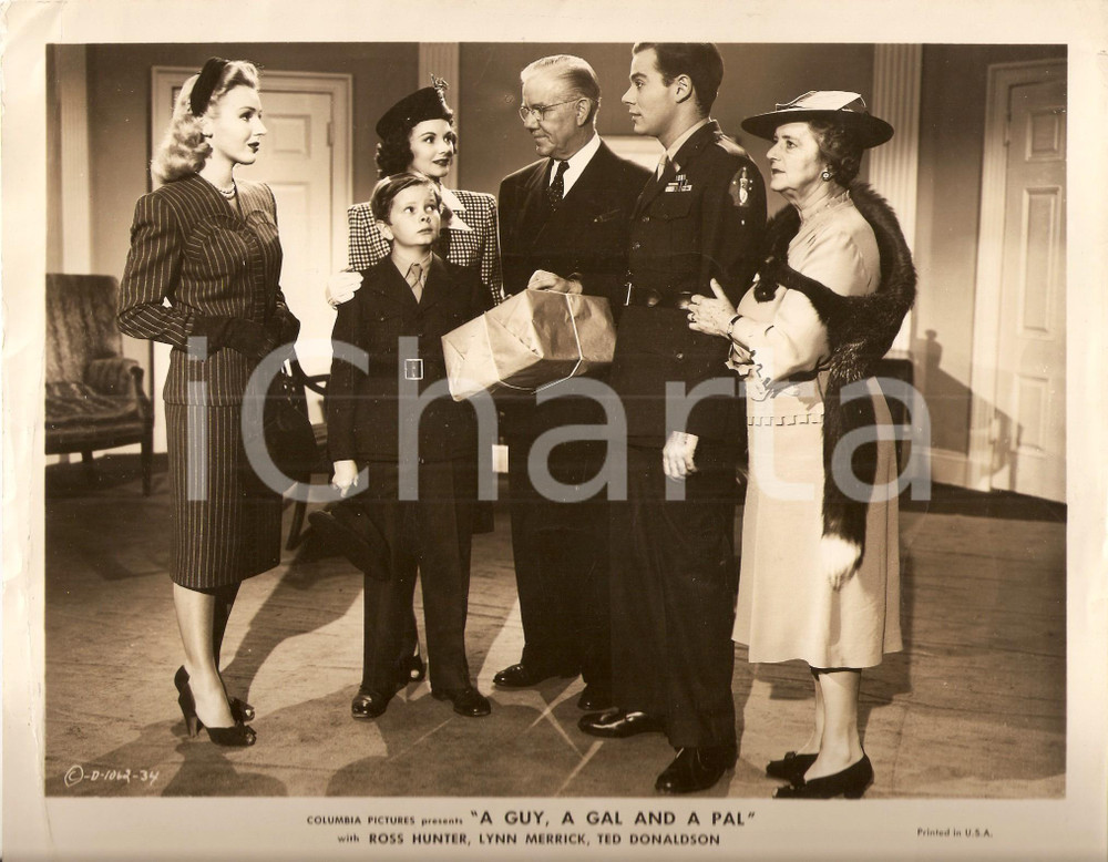 Fotografia d epoca originale 1945 A GUY, A GAL AND A PAL Ross HUNTER Lynn MERRICK iMary FORBES Foto di scena 1