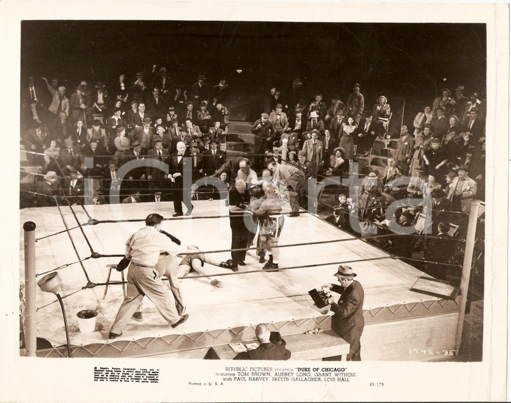Fotografia d epoca originale 1949 DUKE OF CHICAGO Knock out all incontro di boxe Film di George BLAIR Foto 1