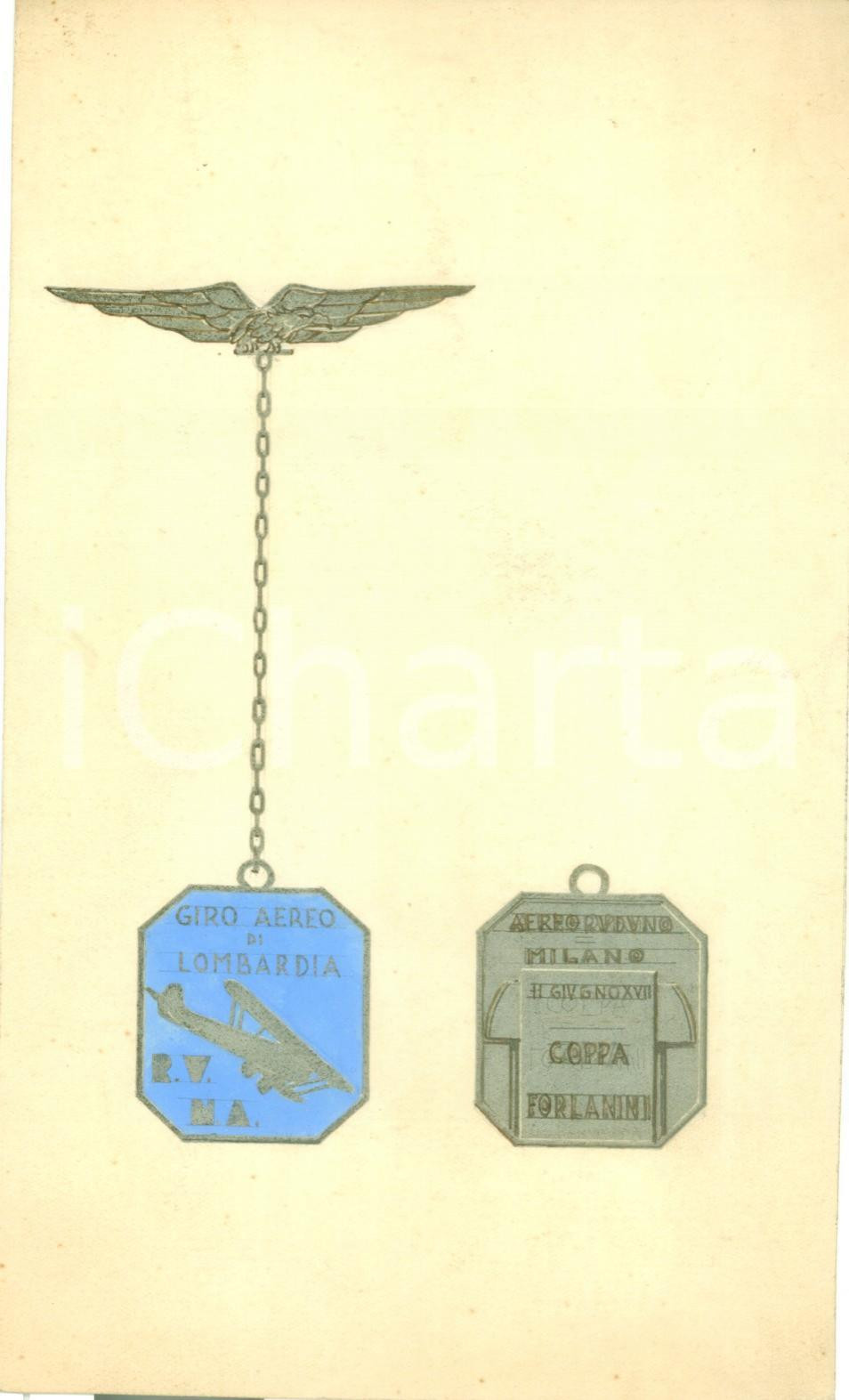 Stampa, bozzetto originale 1939 MILANO Aeroraduno Coppa FORLANINI Bozzetto DISEGNATO A MANO per medaglia 1