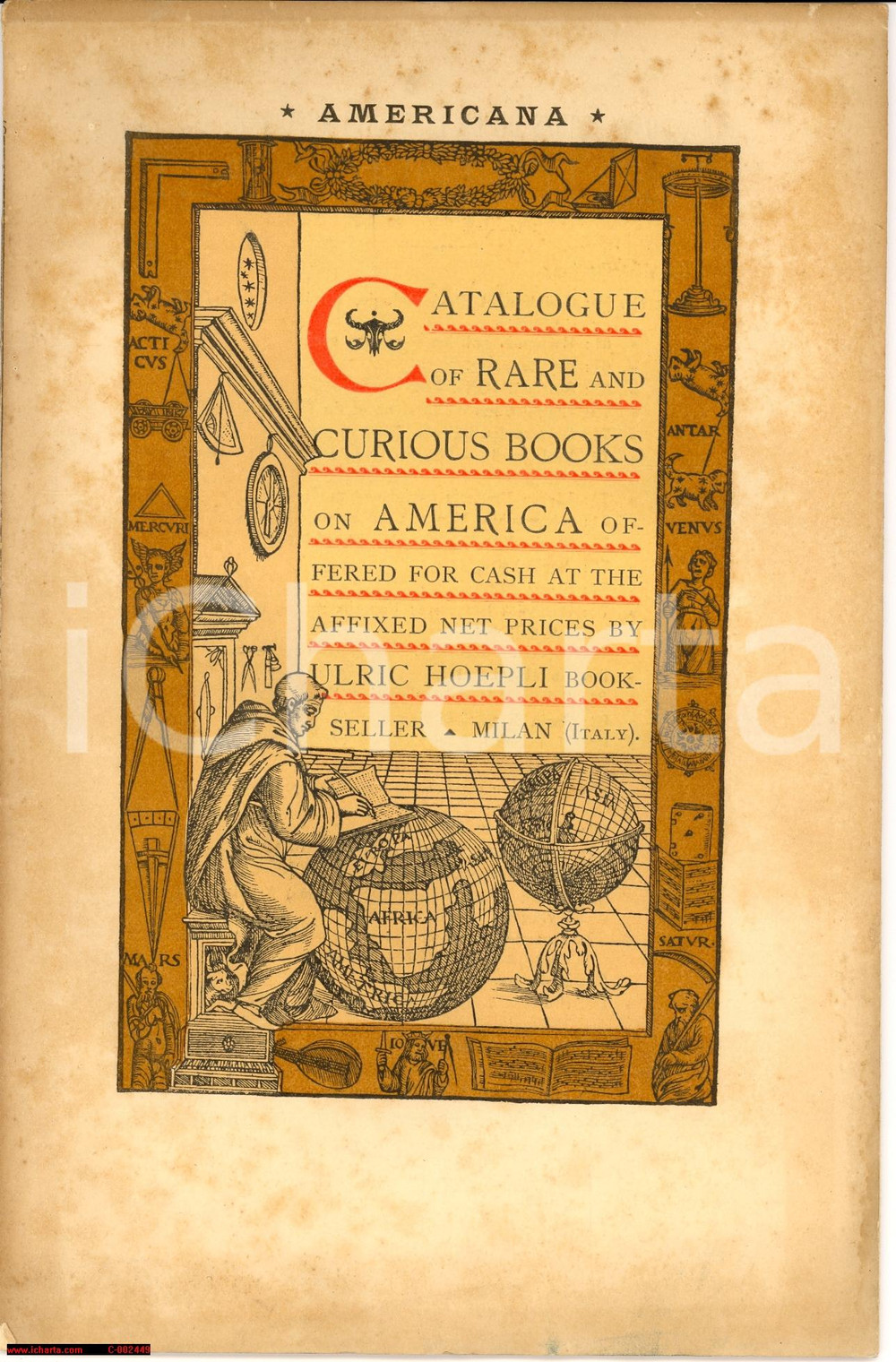 Libro, pubblicazione d epoca 1930 Catalogue HOEPLI Rare and curious books AMERICANA 1