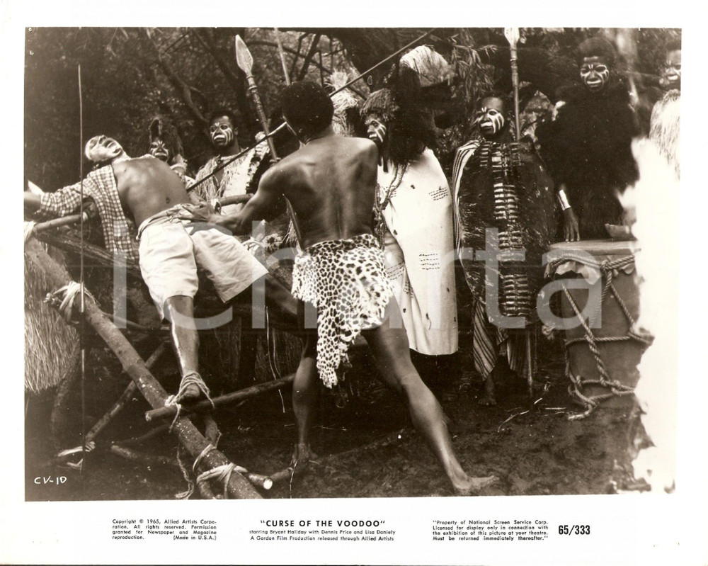 Fotografia d epoca originale 1965 CURSE OF THE VOODOO Rito con sacrificio umano Regia Lindsay SHONTEFF Foto 1