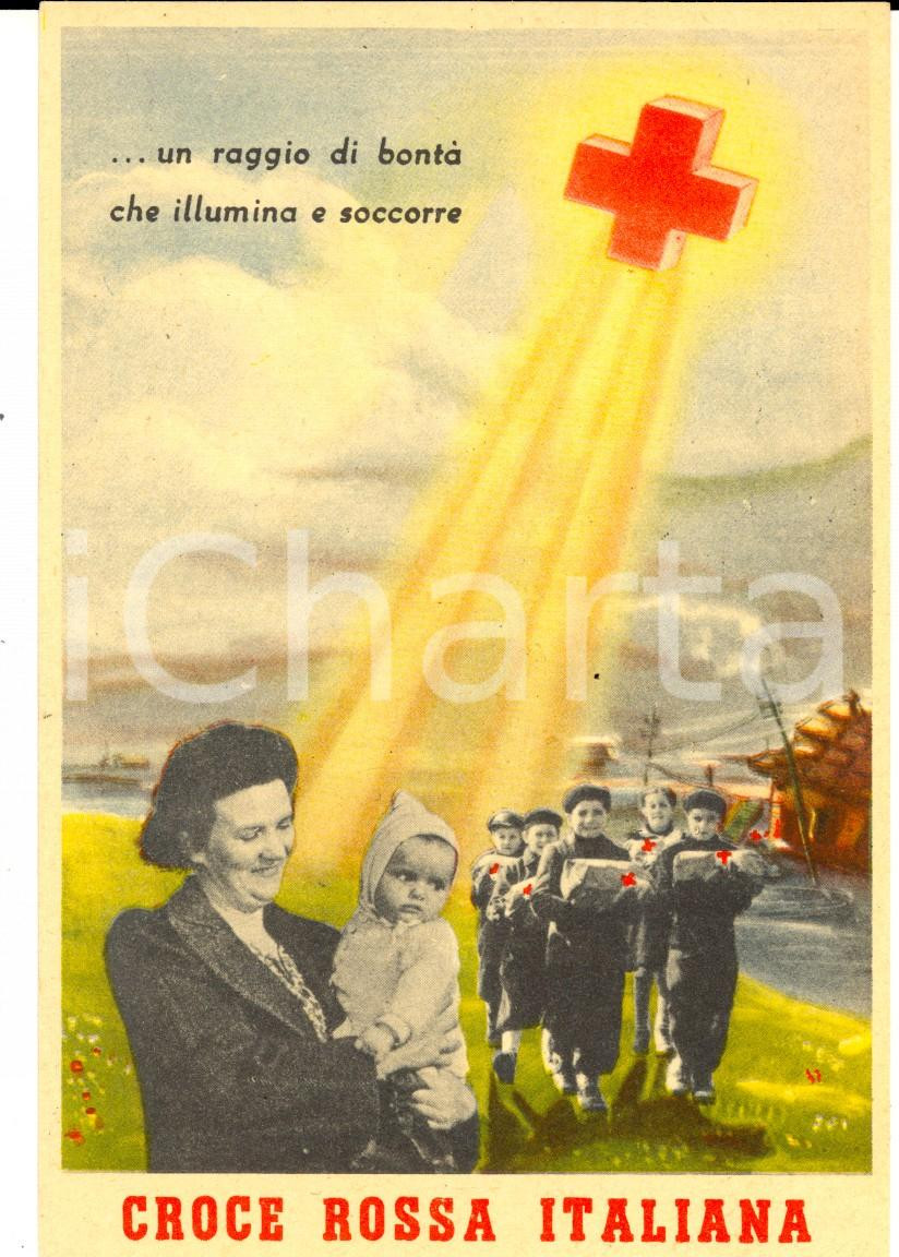 Cartolina originale da collezione 1940 ca CROCE ROSSA ITALIANA Un raggio di bontÃ  Cartolina FG ILLUSTRATA 1