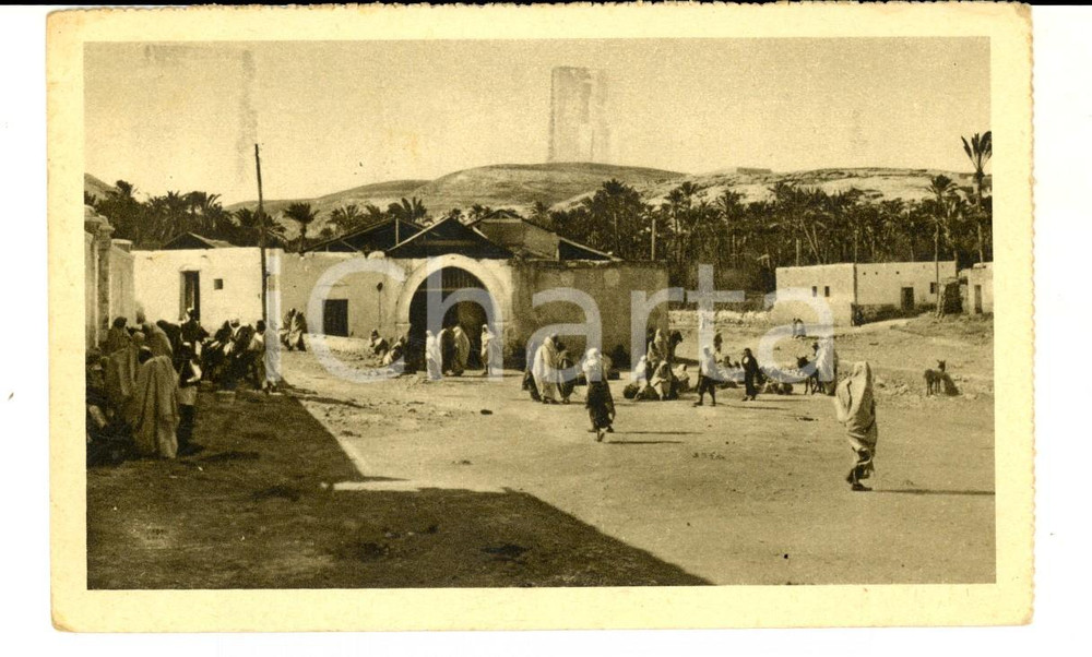 Cartolina originale da collezione 1931 DERNA LIBIA Veduta del BONDUK Cartolina postale ANIMATA FP VG 1