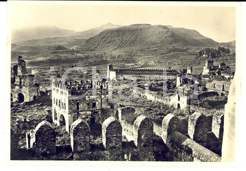 Cartolina originale da collezione 1935 AOI GONDAR ETIOPIA Castelli costruiti dai Portoghesi Cartolina FG NV 1