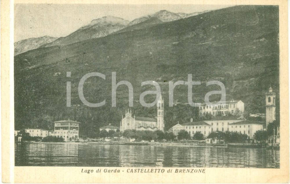 Cartolina originale da collezione 1954 BRENZONE SUL GARDA VR Panorama di CASTELLETTO Cartolina FP VG 1