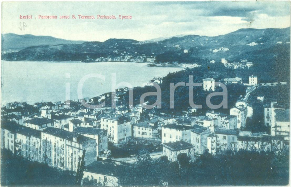 Cartolina originale da collezione 1935 ca LERICI SP Panorama verso SAN TERENZO PERLUSOLA Cartolina FP NV 1