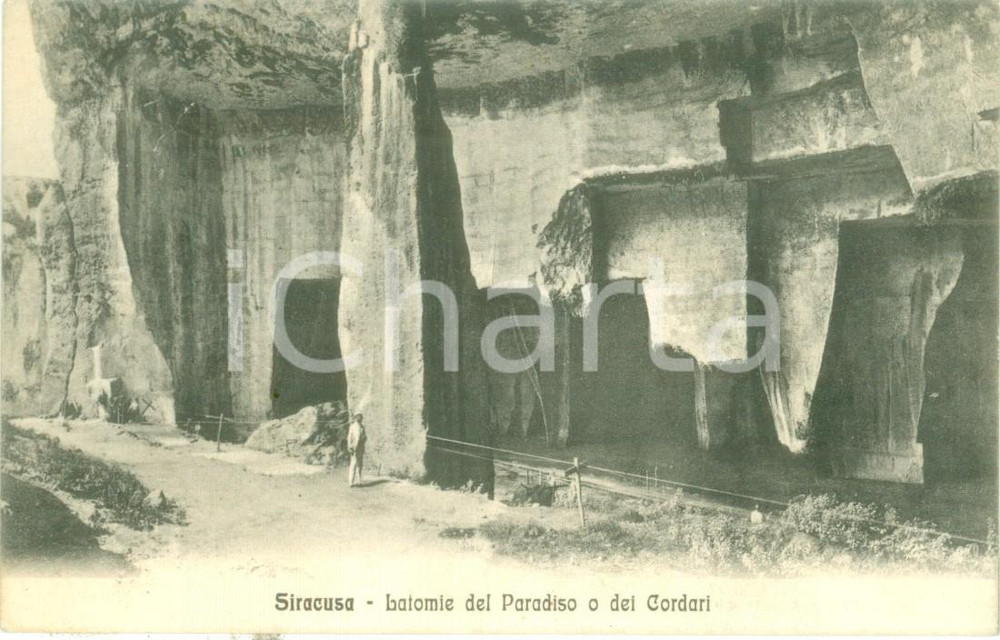 Cartolina originale da collezione 1916 SIRACUSA Latomie del Paradiso o dei Cordari Cartolina FP VG 1