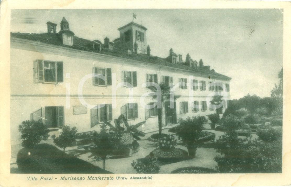 Cartolina originale da collezione 1930 ca MURISENGO AL Villa PUZZI con il suo giardino Cartolina FP NV 1