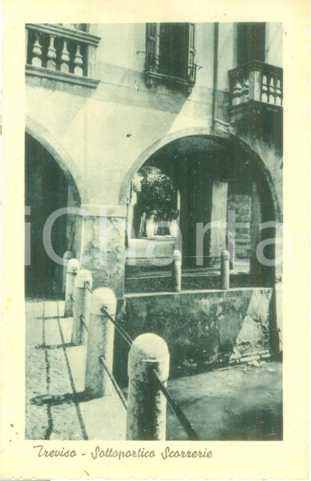 Cartolina originale da collezione 1946  TREVISO Sottoportico delle Scorzerie Vecchie Cartolina FP VG 1