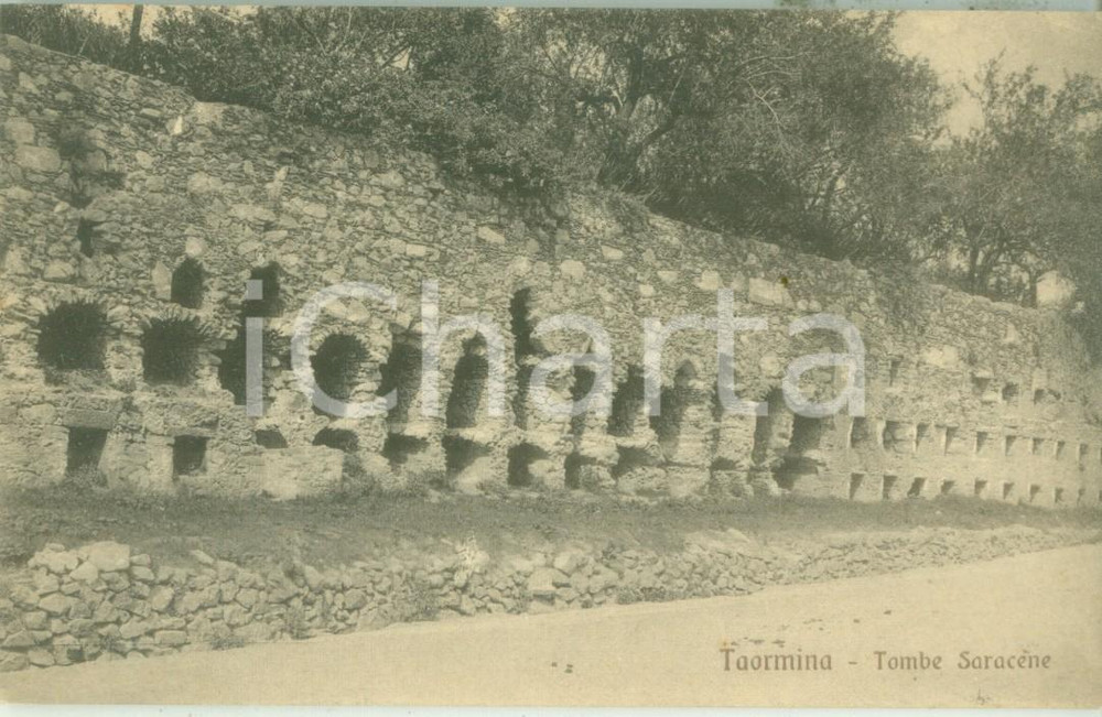 Cartolina originale da collezione 1930 ca TAORMINA ME veduta delle Tombe Saracene Cartolina FP NV 1