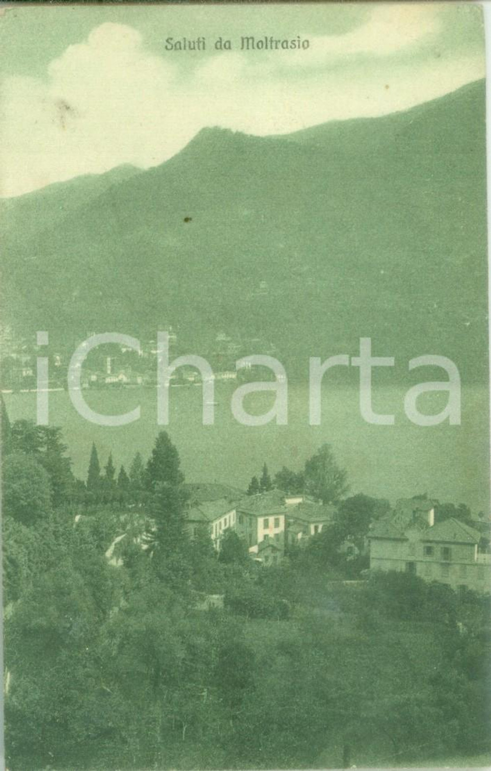 Cartolina originale da collezione 1921 MOLTRASIO CO Panorama con il lago di COMO Cartolina FP VG 1