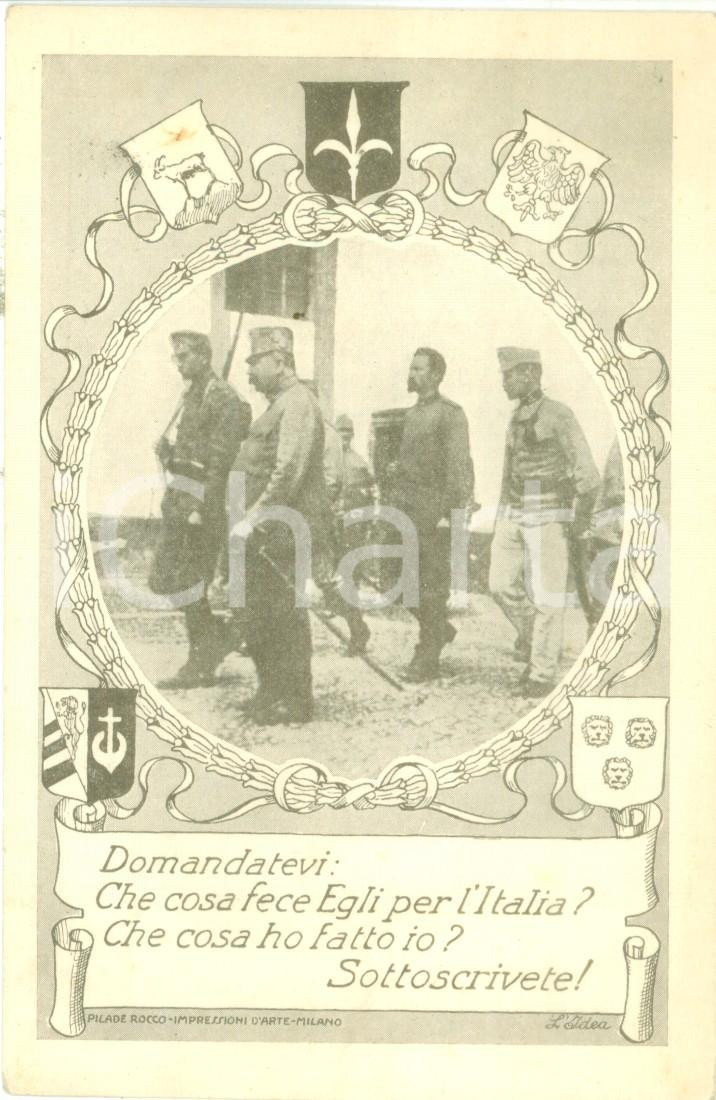 Cartolina originale da collezione 1915 PROPAGANDA WW1 Cosa fece Egli per l ITALIA? Prestito nazionale Cartolina 1 1
