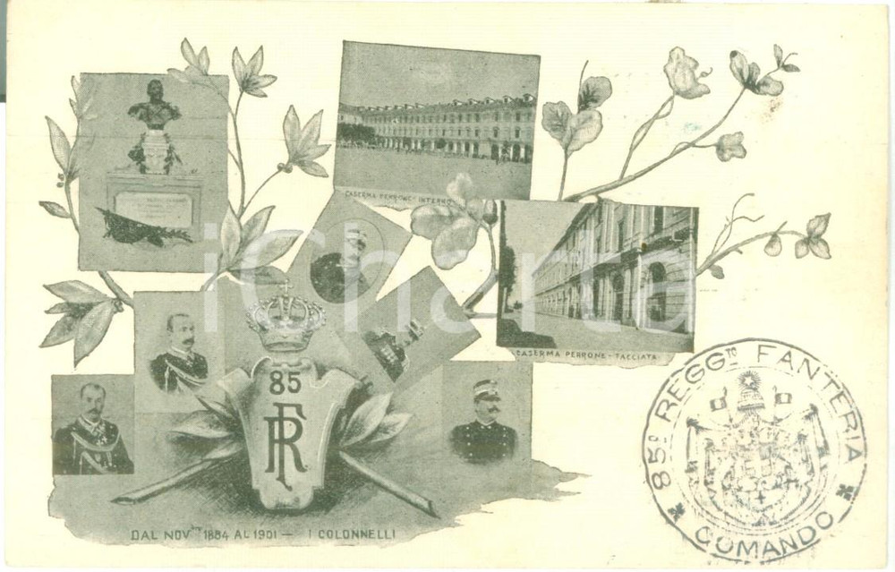Cartolina originale da collezione 1901 85Â° REGGIMENTO FANTERIA Vedutine Cartolina reggimentale FP NV 1