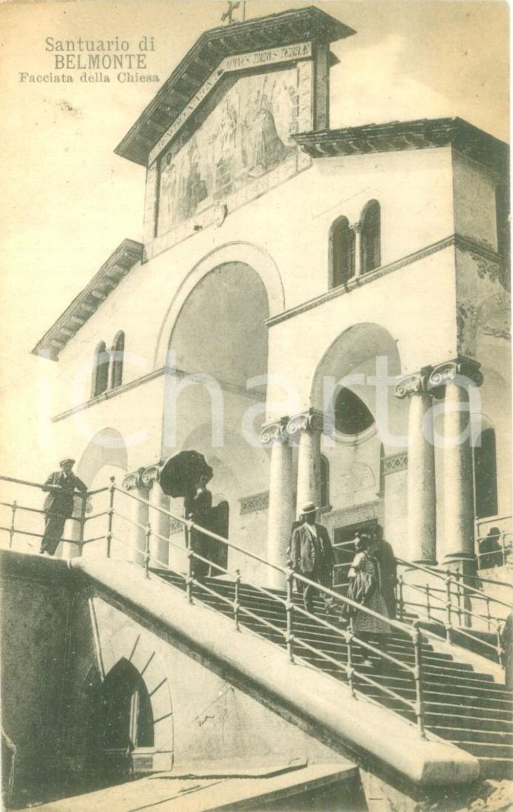 Cartolina originale da collezione 1930 ca VALPERGA TO Facciata del Santuario di BELMONTE Cartolina FP NV 1