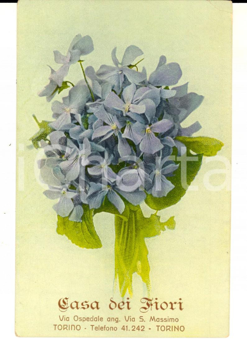 Cartolina originale da collezione 1920 ca TORINO via S. MASSIMO  Casa dei fiori Cartolina pubblicitaria FP NV 1