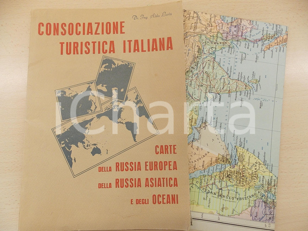 Mappa, planimetria storica 1940 CONSOCIAZIONE TURISTICA ITALIANA Carte Russia Europea  Asiatica  Oceani 1