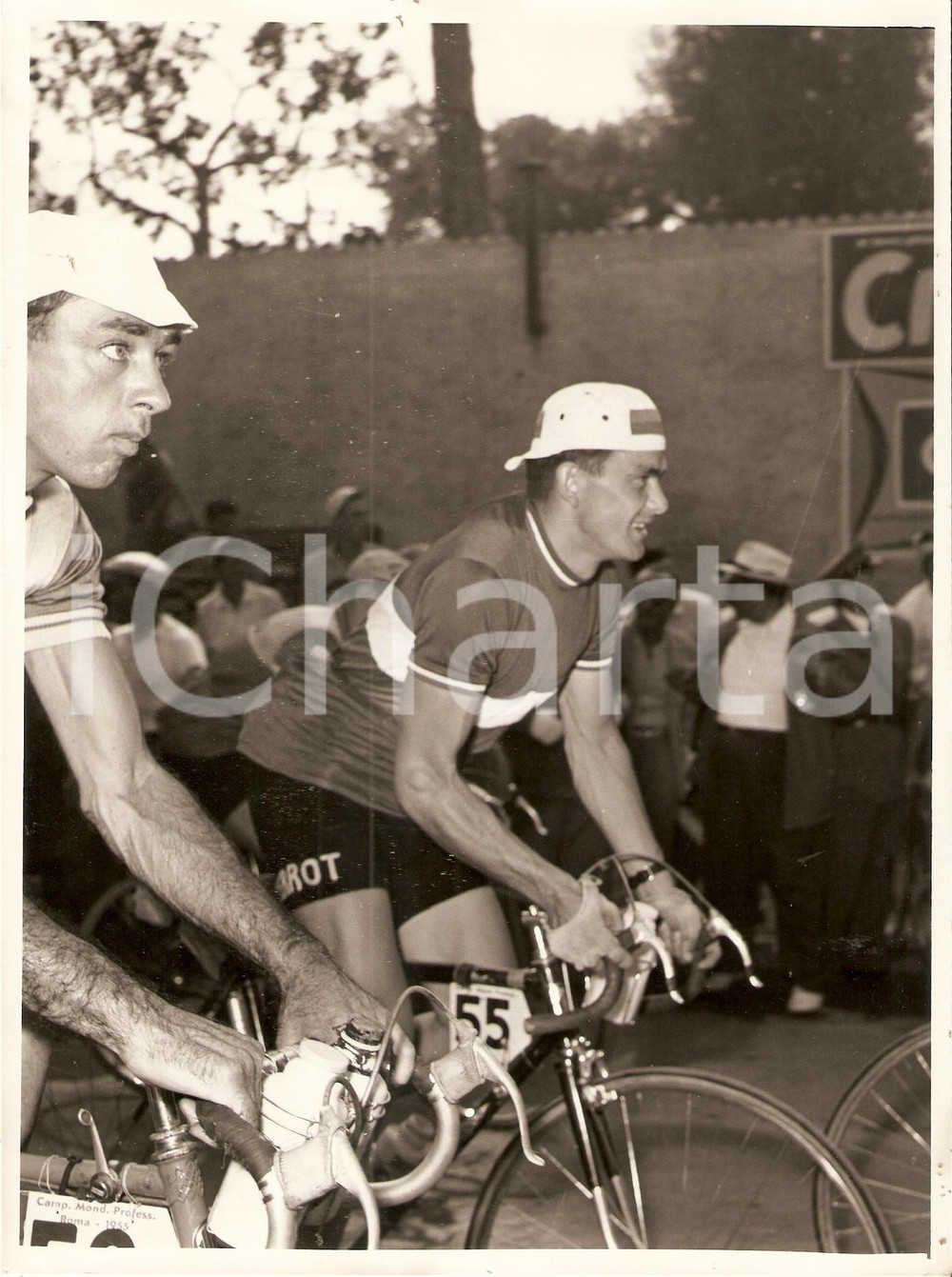 Fotografia d epoca originale 1955 FRASCATI Mondiali CICLISMO Willy KEMP durante la gara  Squadra TERROT Foto 1