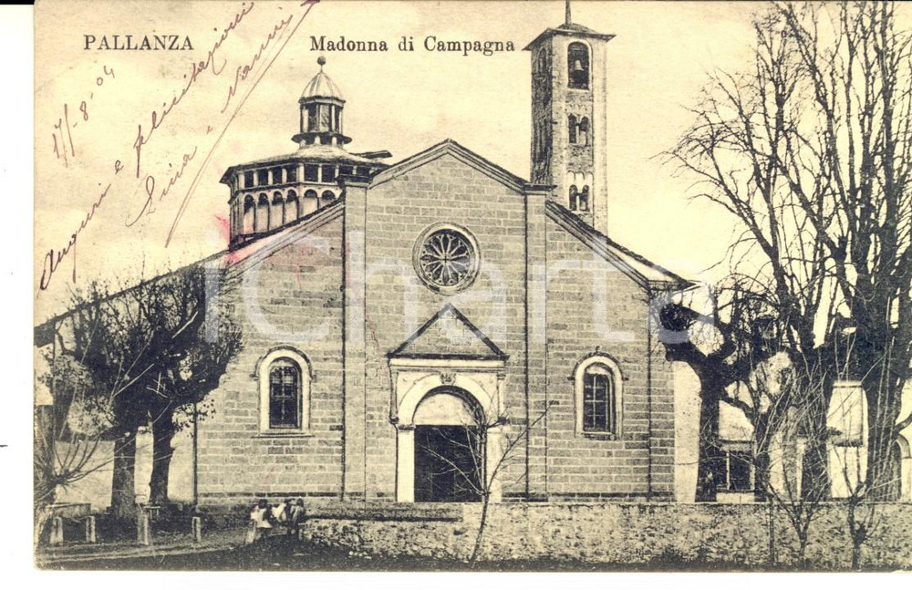 Cartolina originale da collezione 1904 VERBANIA PALLANZA Madonna di Campagna Cartolina postale FP VG 1