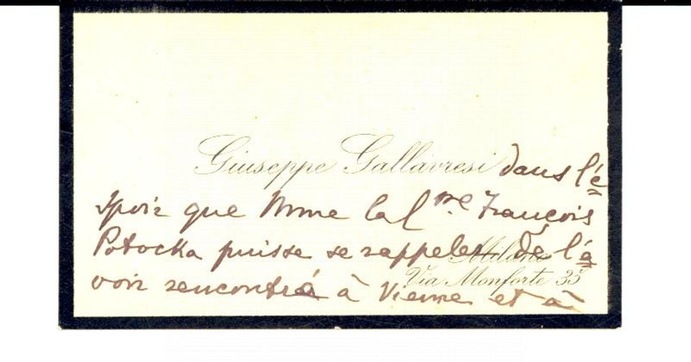 Autografo originale 1935 ca MILANO Ringraziamenti Giuseppe GALLAVRESI Biglietto da visita AUTOGRAFO 1