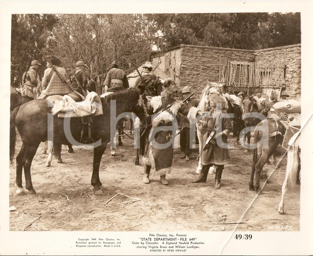 Fotografia d epoca originale 1949 STATE DEPARTMENT  FILE 649 Mongolian warriors Movie by Sam NEWFIELD Foto 1