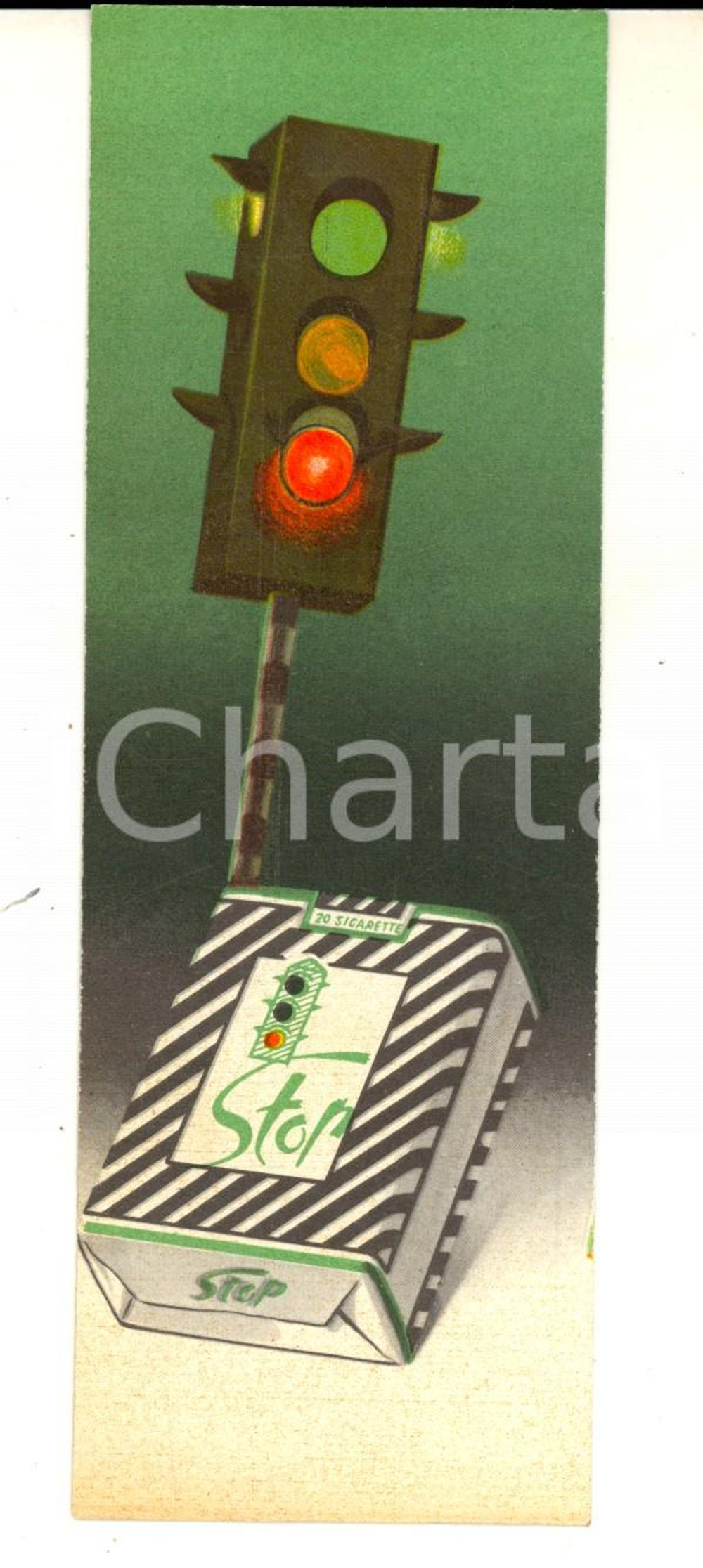 Oggetto da collezione cartaceo 1940 ca Sigarette coloniali STOP Segnalibro pubblicitario 1