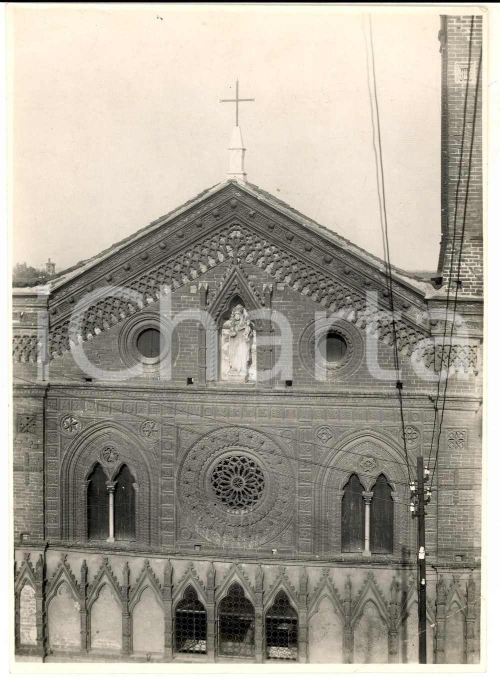 Fotografia d epoca originale 1950 ca MONZA Chiesa di SANTA MARIA IN STRADA  Facciata Foto artistica 18x24 1
