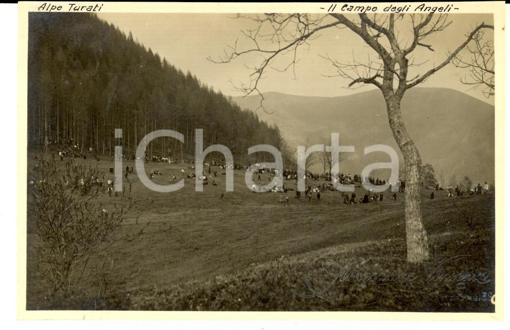 Fotografia d epoca originale 1916 ALPE TURATI Escursionisti del Touring Club al CAMPO DEGLI ANGELI Foto 1
