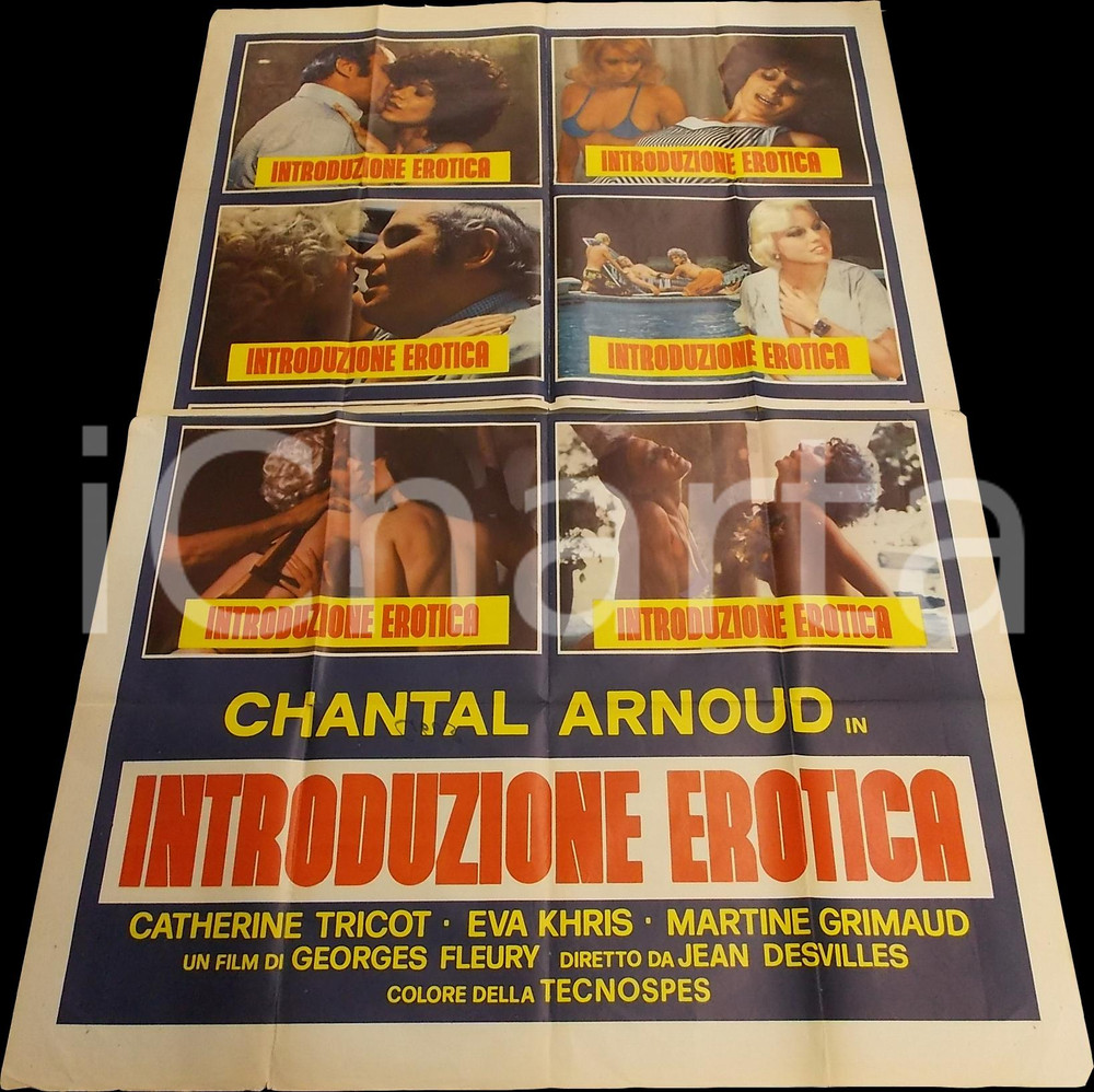 Materiale cinematografico d’epoca 1975 INTRODUZIONE EROTICA Chantal ARNOUD Film EROTICO Manifesto 140x200 cm 1
