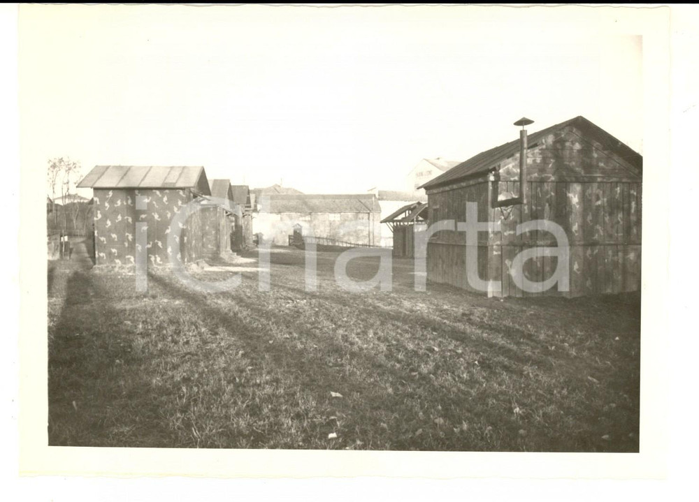 Fotografia d epoca originale 1944 RSI PAVIA TICINELLO Postazione contraerea  Le baracche Foto 18x13 1