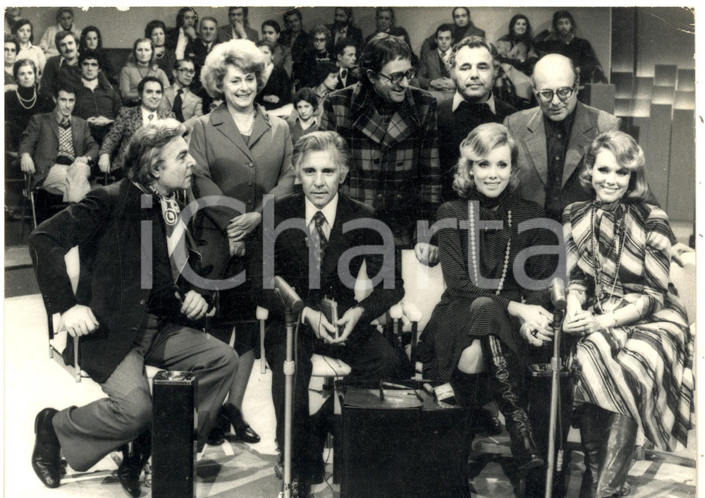 Fotografia d epoca originale 1960 ca TELEVISIONE Ieri e oggi  Piera GANDOLFO ospite  Foto 24x18 1