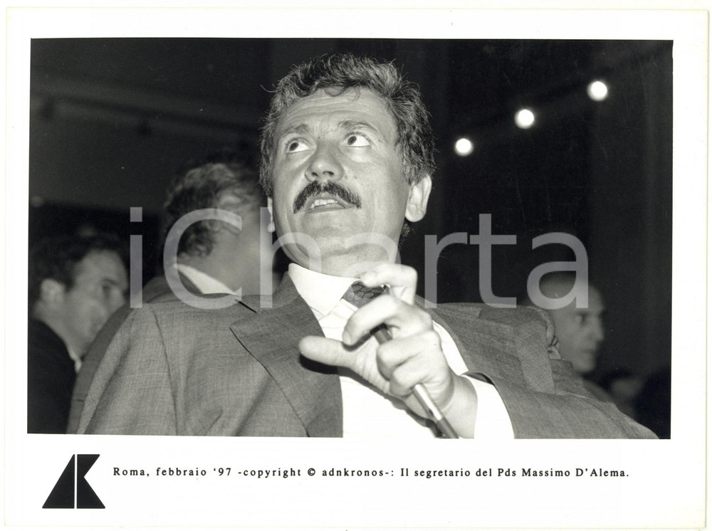 Fotografia d epoca originale 1997 Massimo D ALEMA segretario Partito Democratico della Sinistra Foto 24x17 1