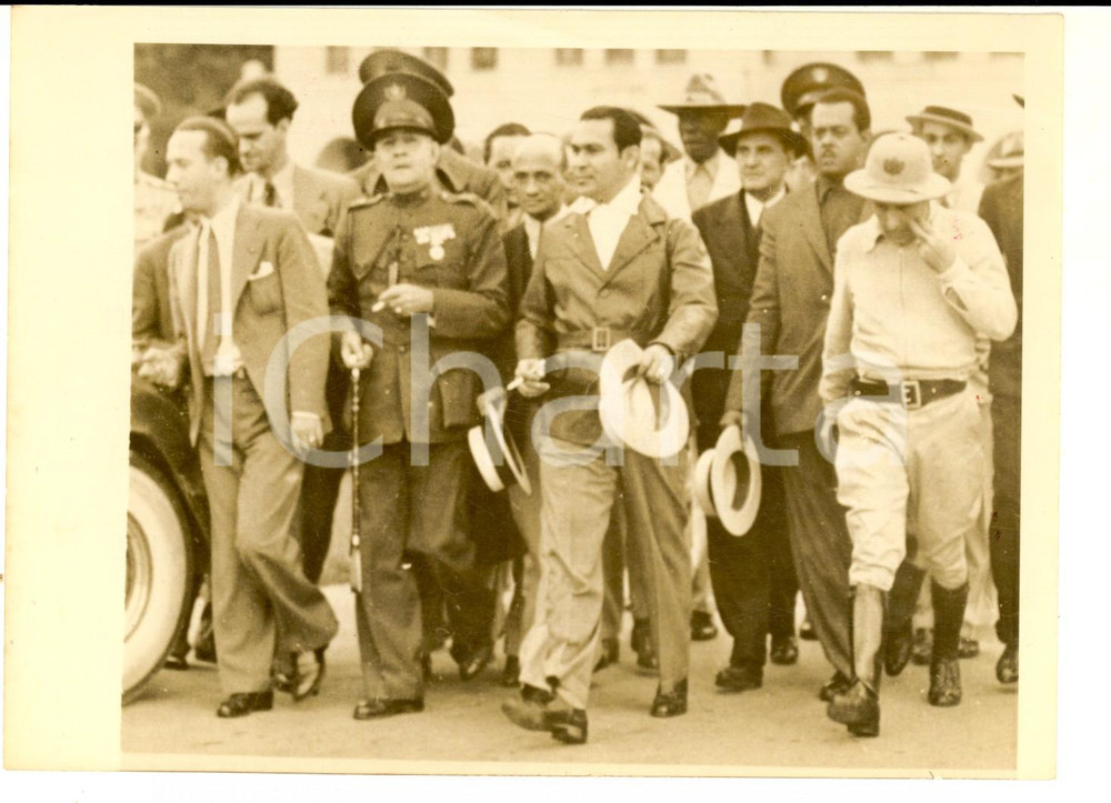 Fotografia d epoca originale 1941 HAVANA CUBA Fulgencio BATISTA with Jaime MARINE and col. BAIKIN Photo 1