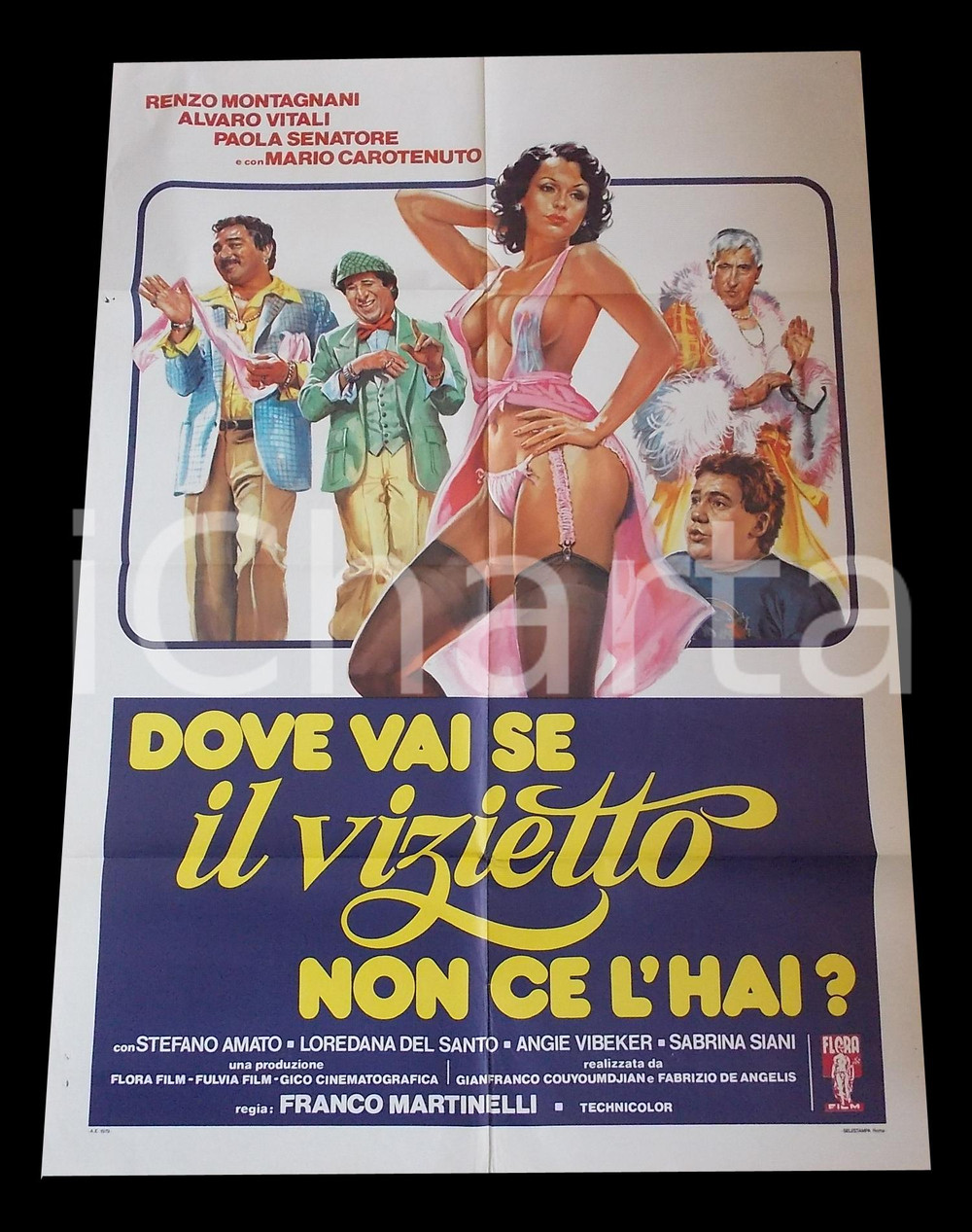 Materiale cinematografico d’epoca 1979 DOVE VAI SE IL VIZIETTO NON CE L HAI? Paola SENATORE Manifesto 100x140 cm 1