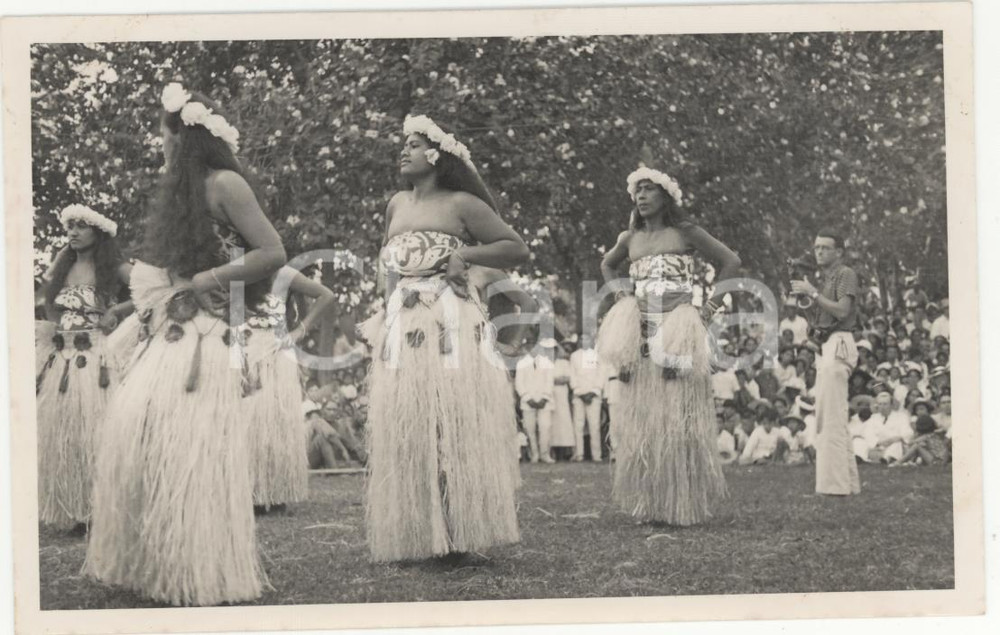 Fotografia d epoca originale 1937 PAPEETE Polinesia 13 FESTA 14 LUGLIO  REAL PHOTO cm 13,5 x 8,5 1