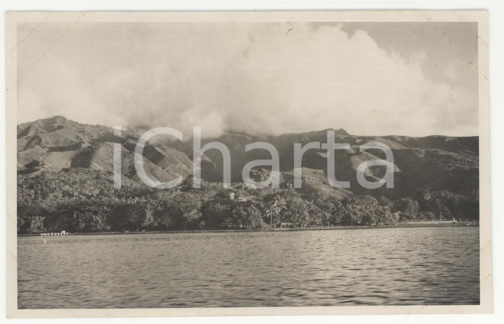 Fotografia d epoca originale 1937 PAPEETE Polinesia Veduta generale artistica  REAL PHOTO cm 13,5 x 8,5 1