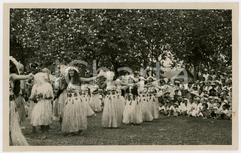 Fotografia d epoca originale 1937 PAPEETE Polinesia 14 FESTA 14 LUGLIO  REAL PHOTO cm 13,5 x 8,5 1