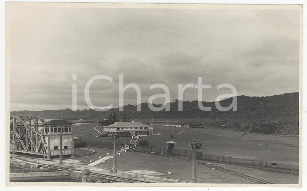 Fotografia d epoca originale 1937 PANAMA CANALE Builder Dam 2 REAL PHOTO cm 13,5 x 8,5 1