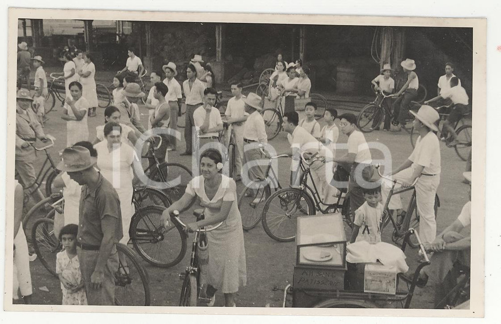 Fotografia d epoca originale 1937 PAPEETE Polinesia TAHITI Veduta animata REAL PHOTO cm 13,5 x 8,5 1