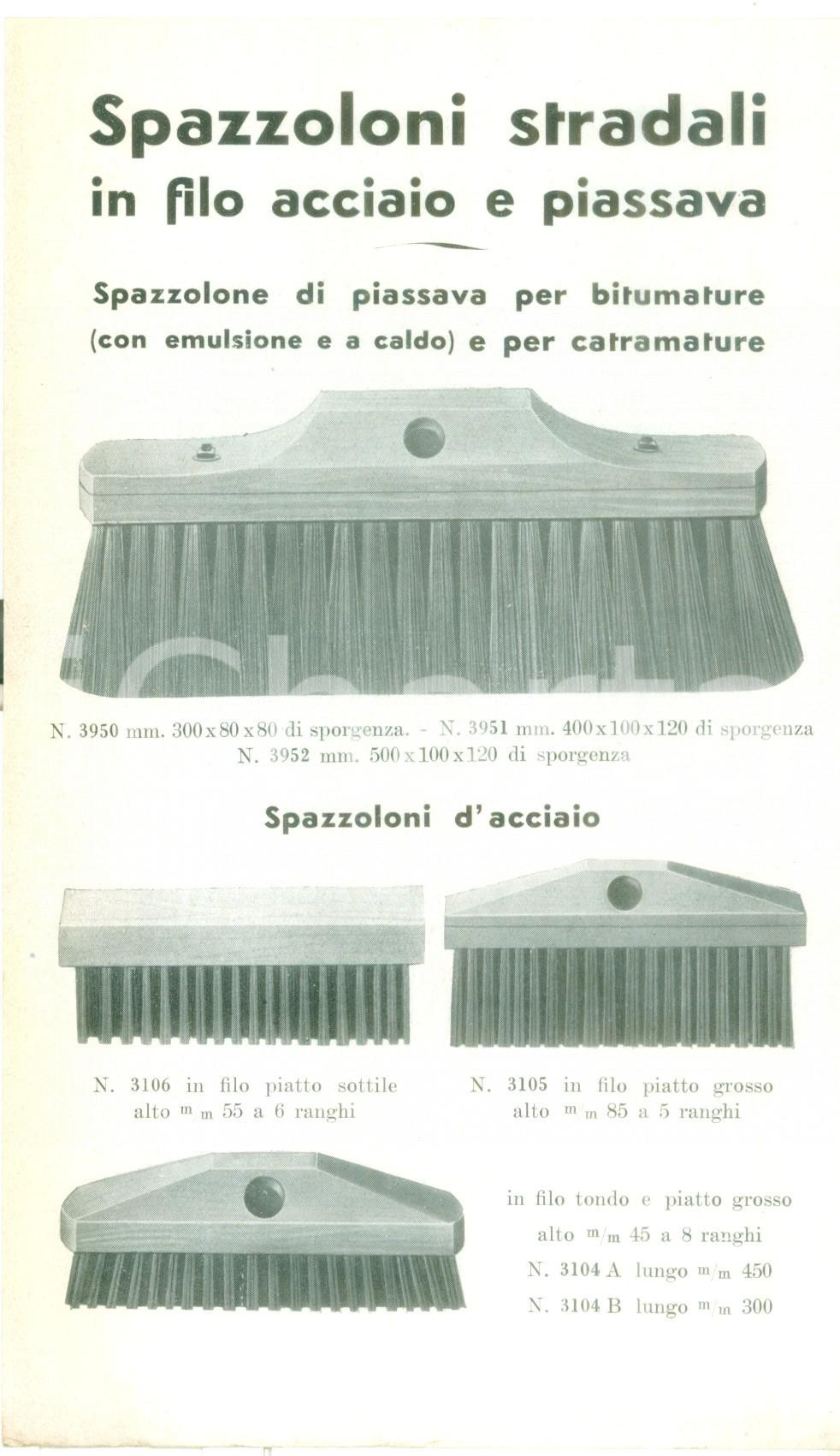 Materiale pubblicitario d’epoca 1935 ca MILANO SOCIETÃ€ NEOBIT Spazzoloni stradali in filo d acciaio  Volantino 1