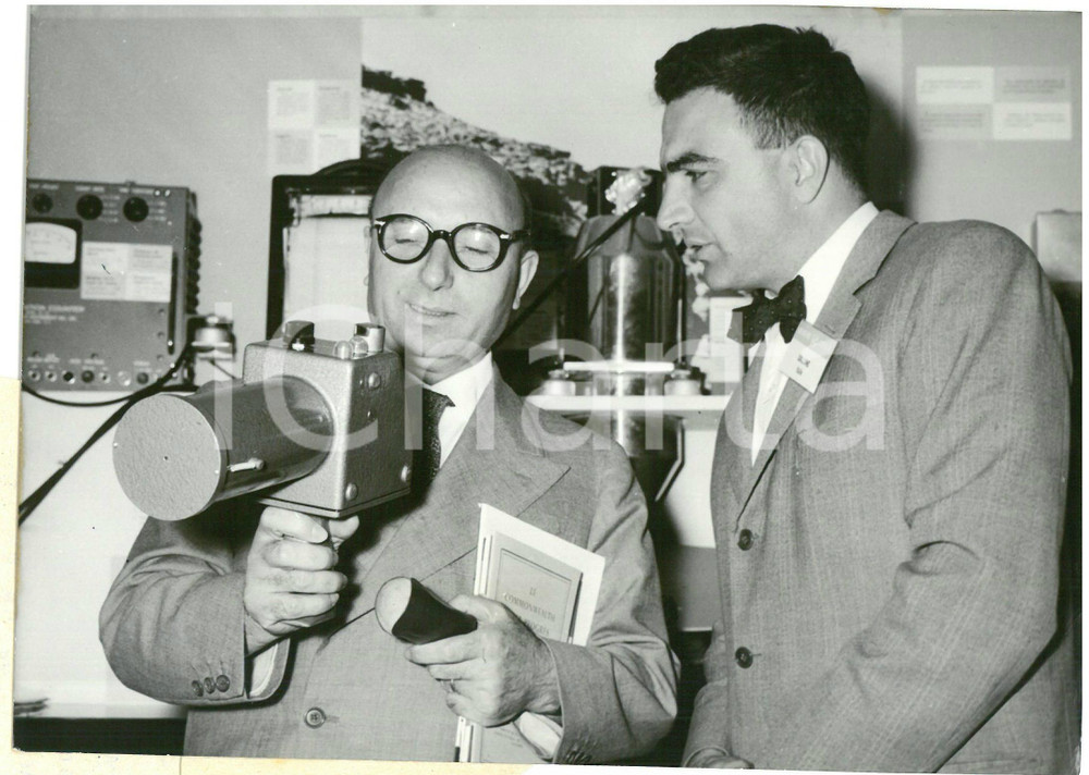 1955 GINEVRA Mario SCELBA durante conferenza sull'energia atomica *Foto 18x13