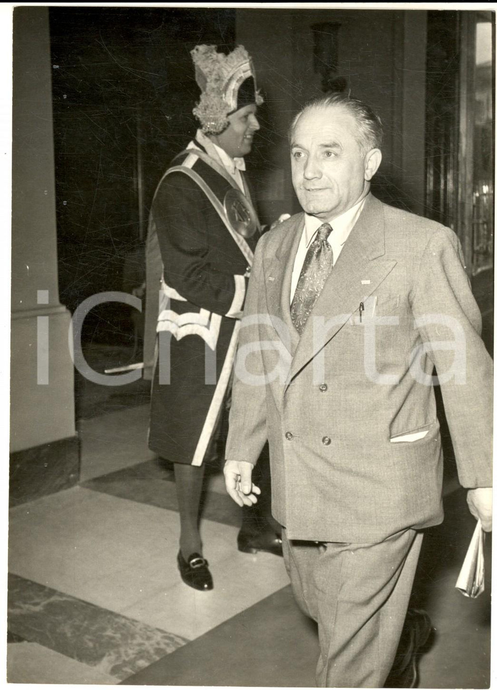 1953 ROMA Riapertura della Camera - Arrivo di Dante GORRERI *Foto 13x18 cm