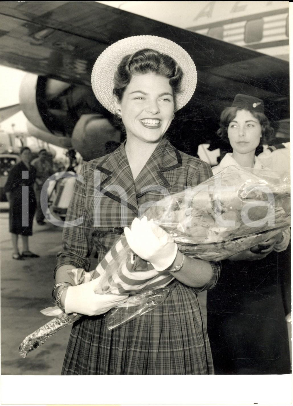 1960 MILANO MALPENSA Arrivo Sandra Lee JENNINGS "Ambasciatrice del cotone" *Foto