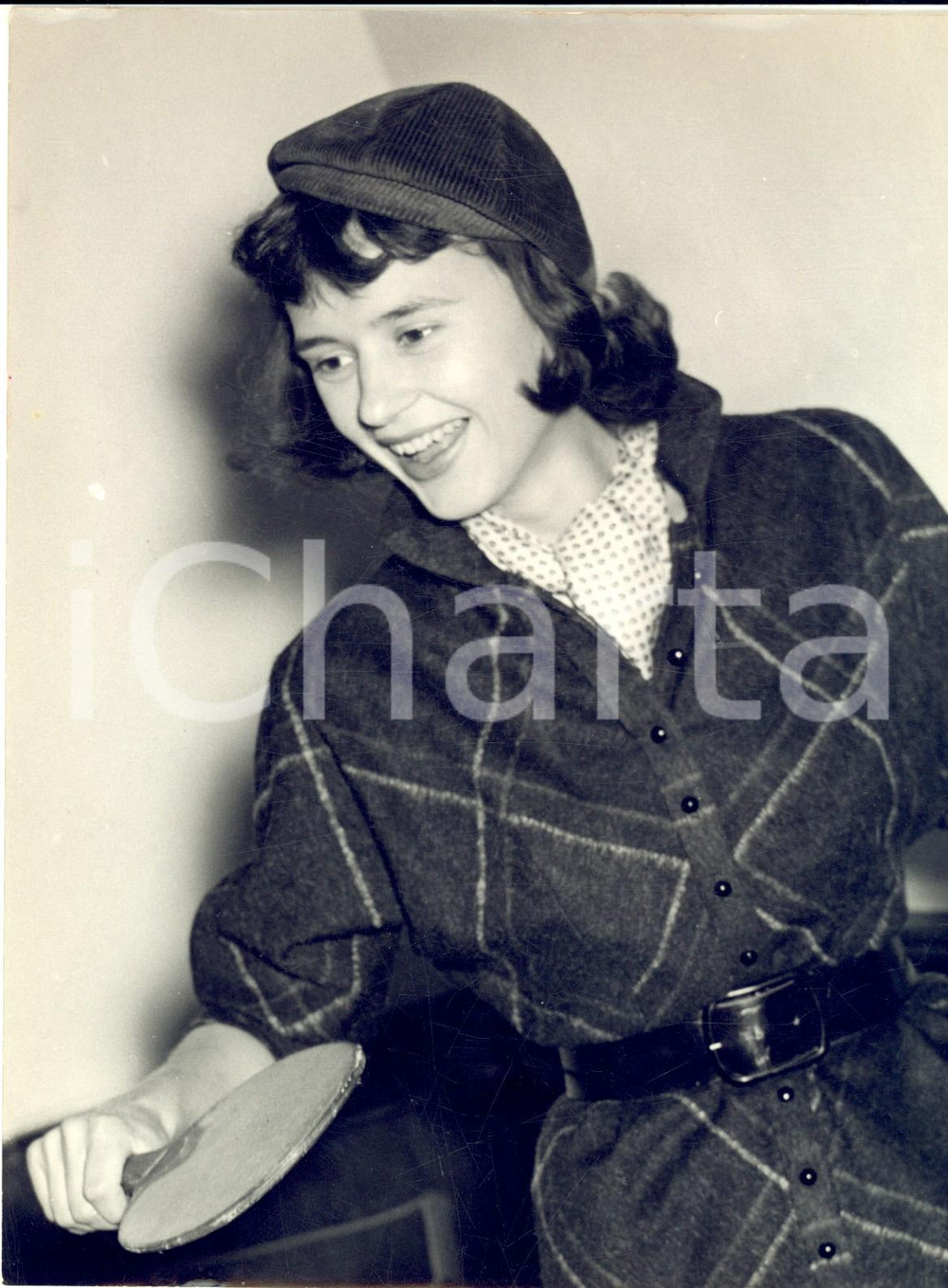 1953 HAMBURG Film actress Harriet ANDERSSON playing ping-pong *Photo 15x20 cm