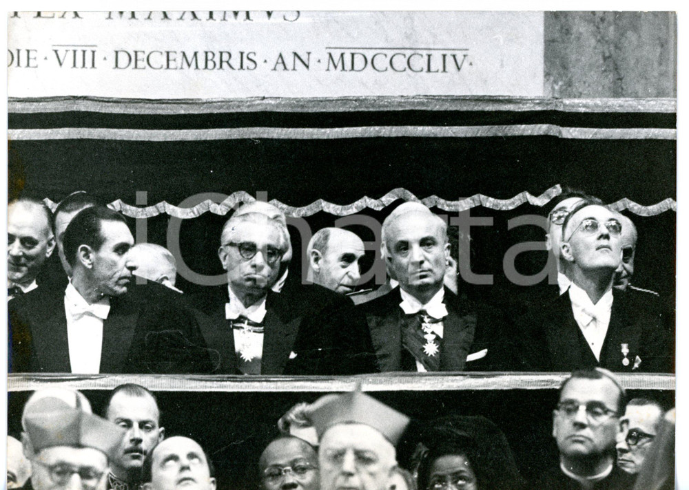 Fotografia d epoca originale 1958 VATICANO Amintore FANFANI durante novendiali in memoria di Pio XII Foto 1