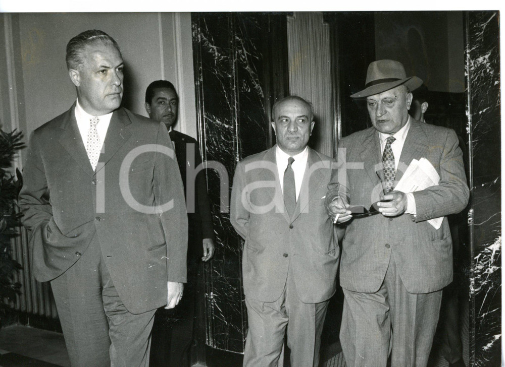 1957 ROMA Amintore FANFANI - Attilio PICCIONI - Stanislao CESCHI *Foto 18x13 cm