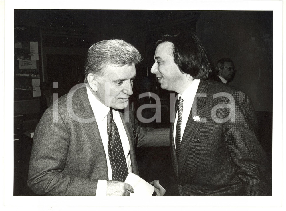Fotografia d epoca originale 1990 ca MILANO Carlo FRECCERO Sergio ZAVOLI  Foto 24x18 cm 1 1