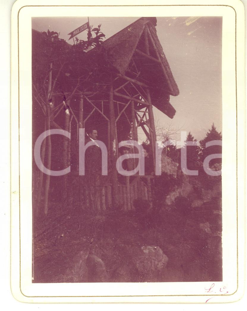 1900 ALPI MARITTIME Escursionisti presso capanna di ricovero *Foto VINTAGE 10x13